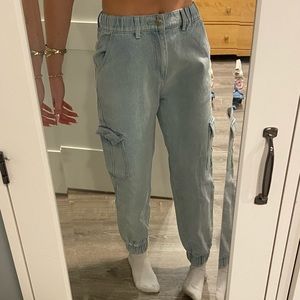blue jeans. such great thick quality. worn only once. side leg pockets